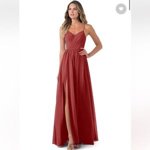 Azazie Cora rust a6 Bridesmaids Dress